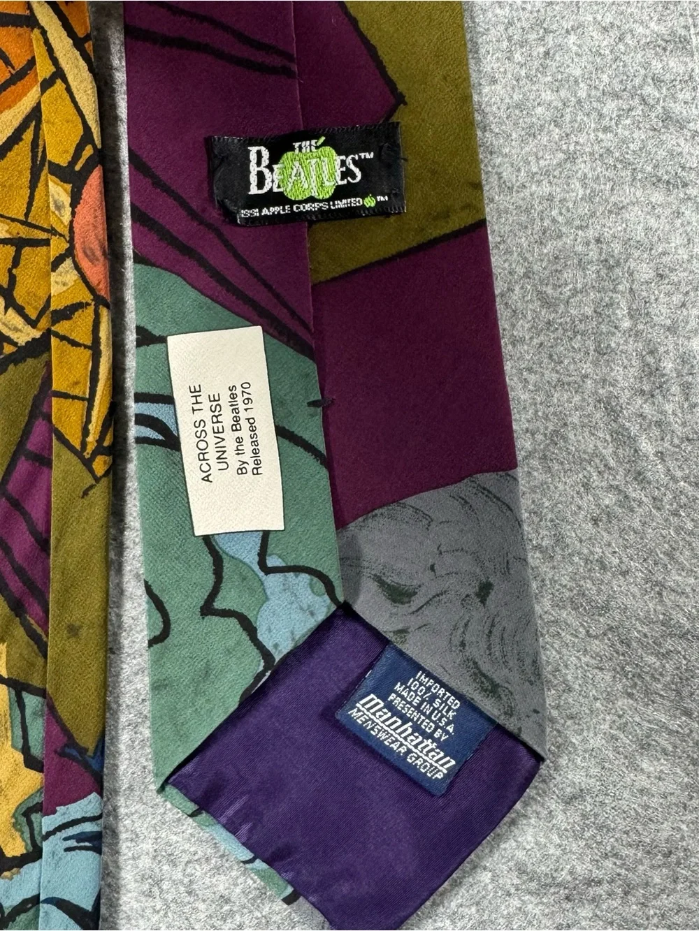 The Beatles Across the Universe Abstract Tie - Green, Blue, Purple, Yellow